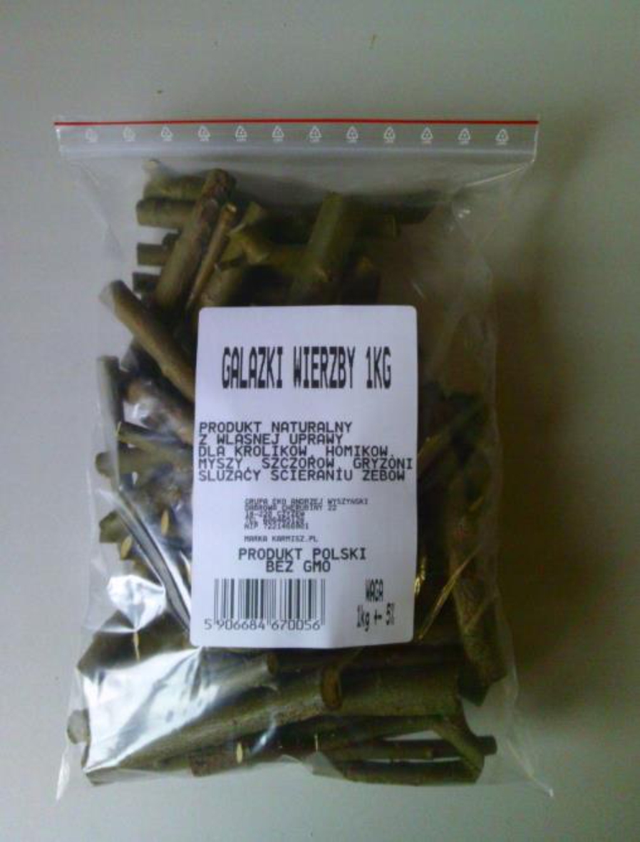Gałązki wierzby 1kg gryzaki dla gryzoni